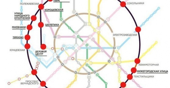 Схема нового кольца метро в москве на карте